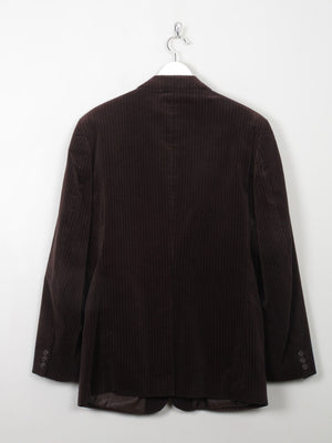 Men's Vintage Brown Velvet Jacket With Stripes 40" - The Harlequin