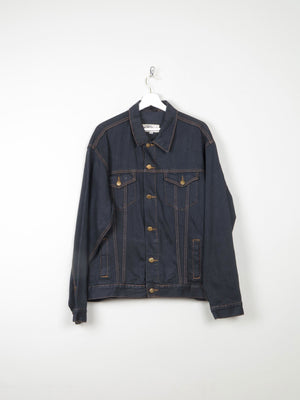 Men's Vintage Charcoal Black Denim Jacket L - The Harlequin
