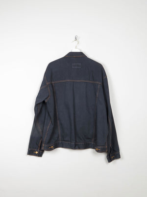Men's Vintage Charcoal Black Denim Jacket L - The Harlequin