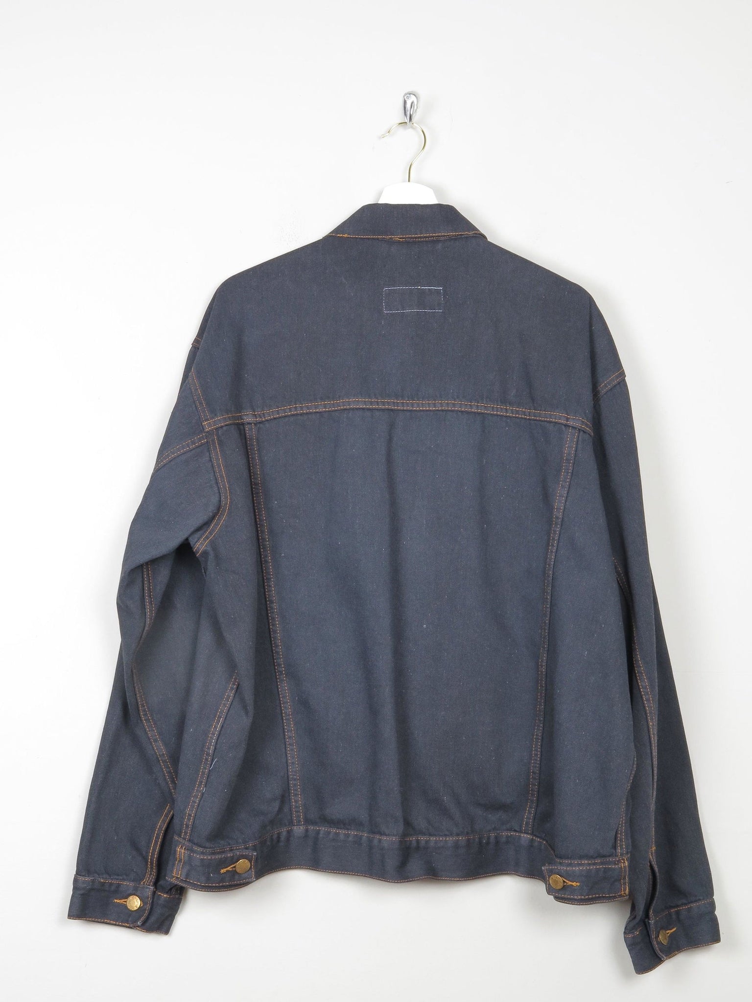 Men's Vintage Charcoal Black Denim Jacket L - The Harlequin