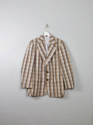 Men's Vintage Check Boater Style Jacket 38" - The Harlequin