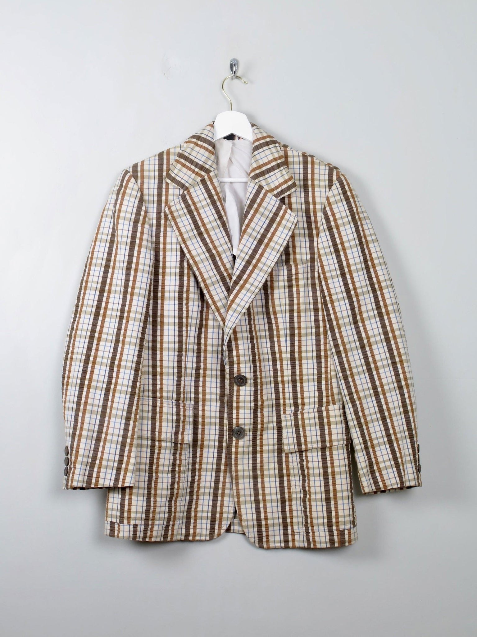 Men's Vintage Check Boater Style Jacket 38" - The Harlequin