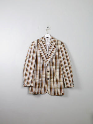Men's Vintage Check Boater Style Jacket 38" - The Harlequin