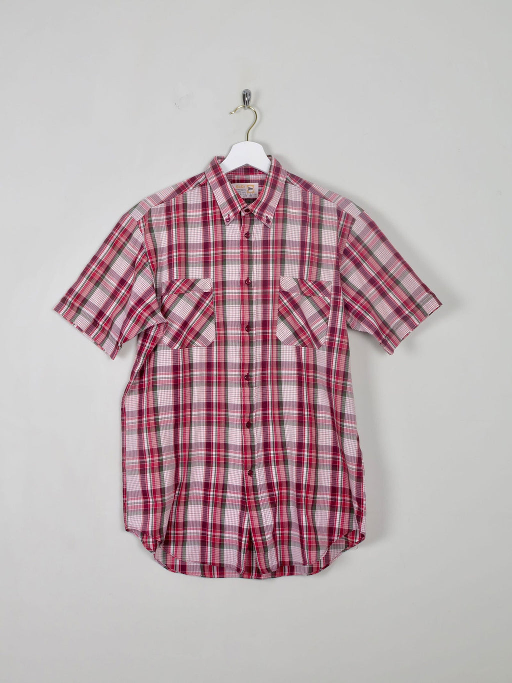 Men's Vintage Check Short Sleeved Shirt L - The Harlequin