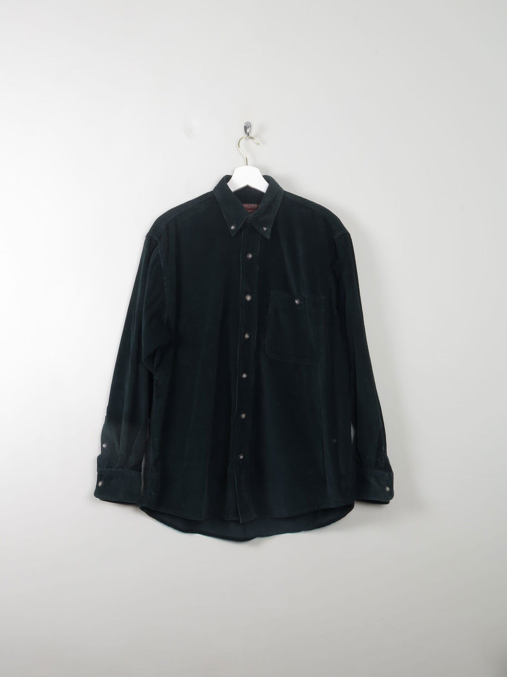 Men's Vintage Cord Green Shirt S - The Harlequin
