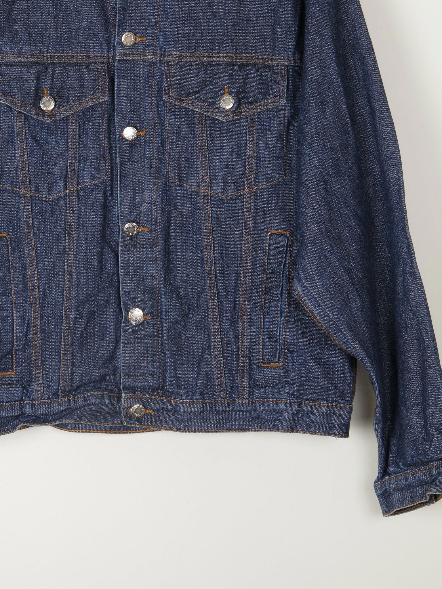 Men's Vintage Dark Blue Denim Jacket M/L - The Harlequin