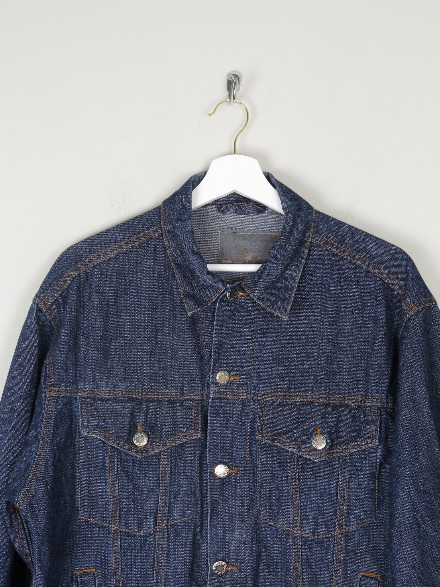 Men's Vintage Dark Blue Denim Jacket M/L - The Harlequin