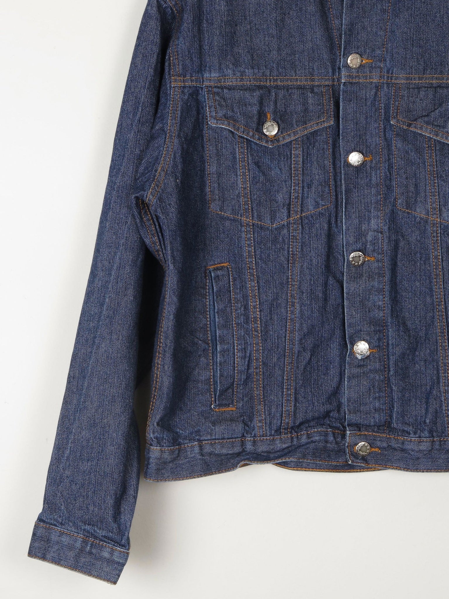 Men's Vintage Dark Blue Denim Jacket M/L - The Harlequin