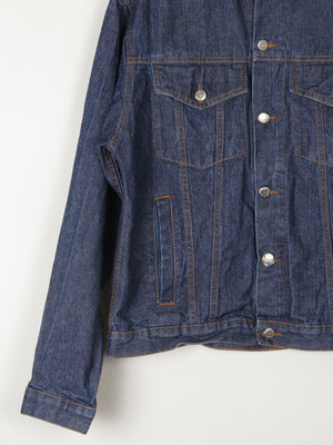 Men's Vintage Dark Blue Denim Jacket M/L - The Harlequin