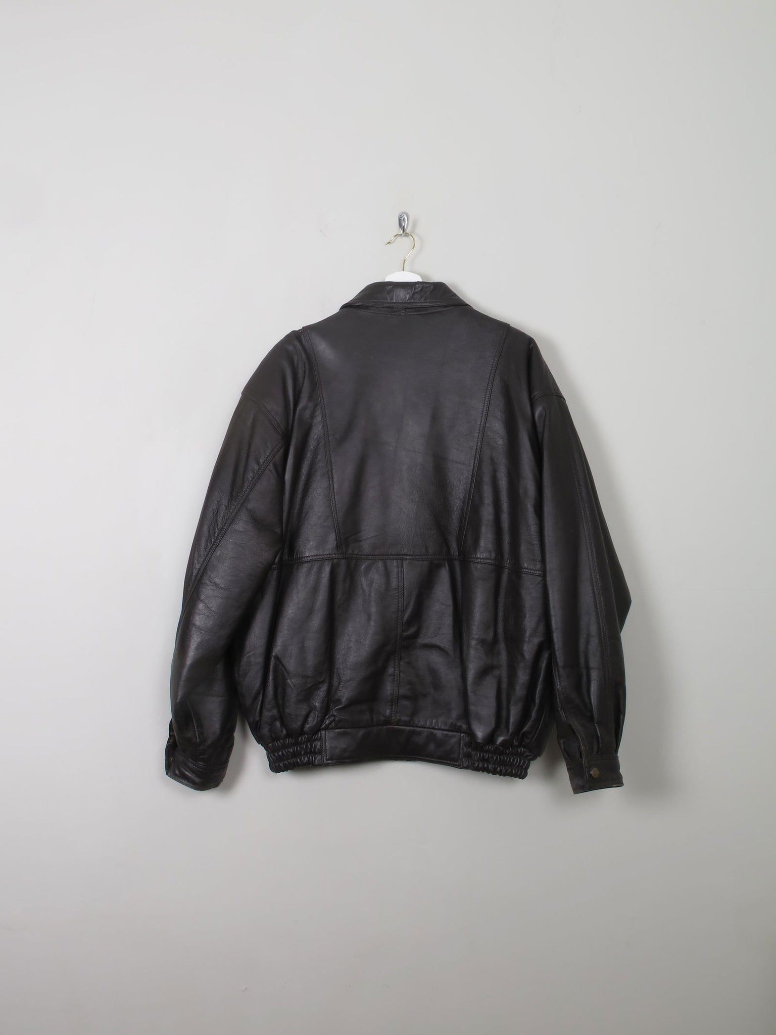 Men's Vintage Dark Brown Bomber Jacket L - The Harlequin
