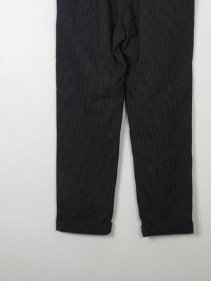 Men's Vintage Dark Grey Striped Trousers 32"/33" - The Harlequin