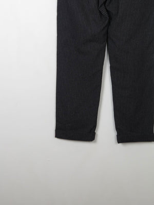 Men's Vintage Dark Grey Striped Trousers 32"/33" - The Harlequin