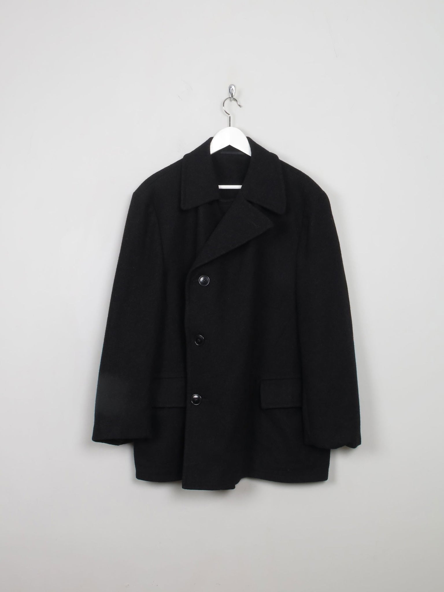 Men's Vintage Dark Grey Wool Short Coat 46/48 XL - The Harlequin