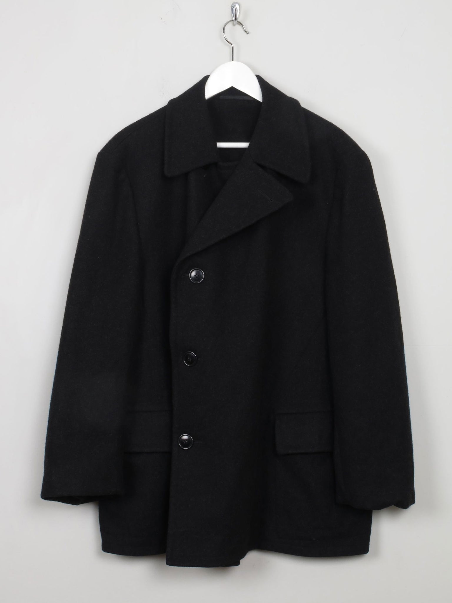 Men's Vintage Dark Grey Wool Short Coat 46/48 XL - The Harlequin