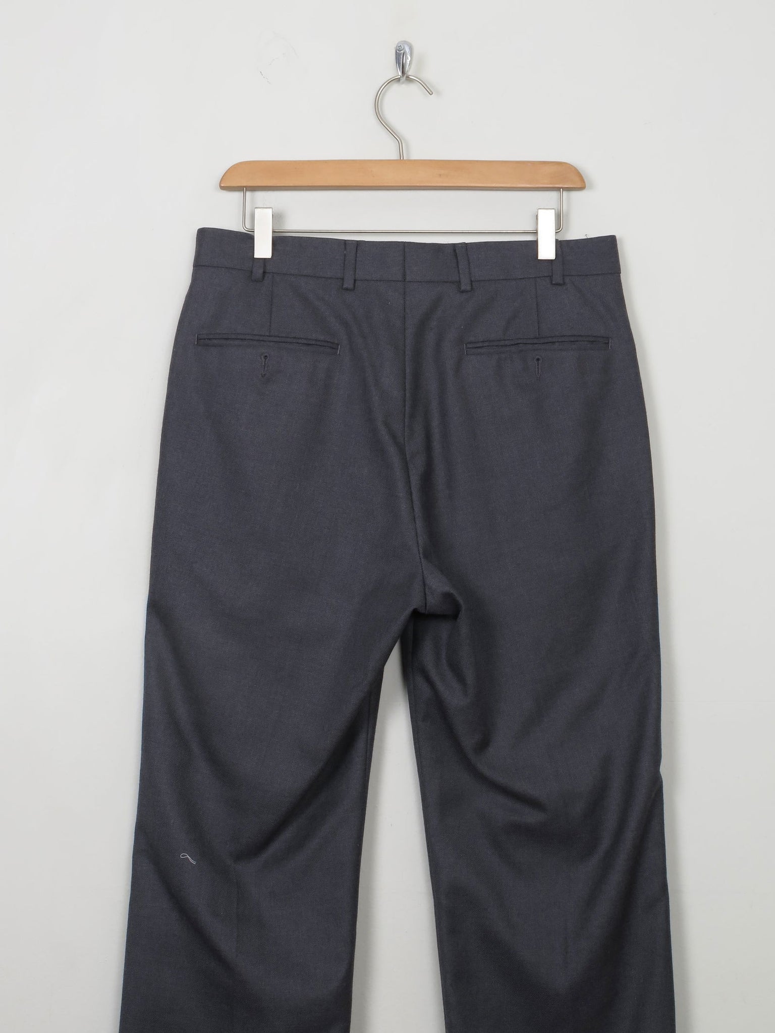 Men's Vintage Dark Grey Wool Trousers 32"/32L - The Harlequin
