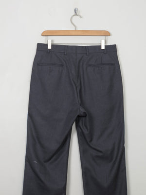 Men's Vintage Dark Grey Wool Trousers 32"/32L - The Harlequin
