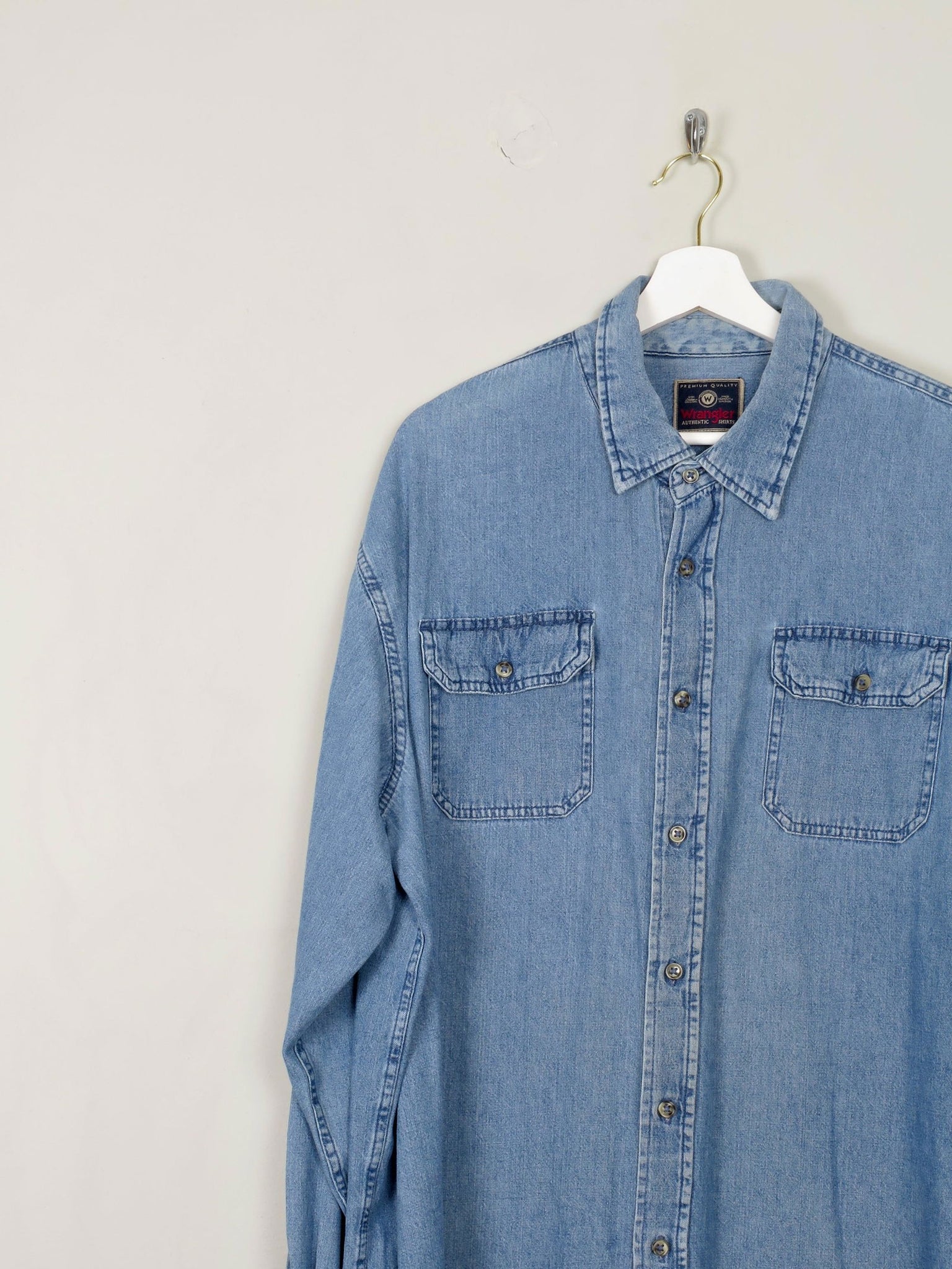 Men's Vintage Denim Shirt Wrangler L - The Harlequin