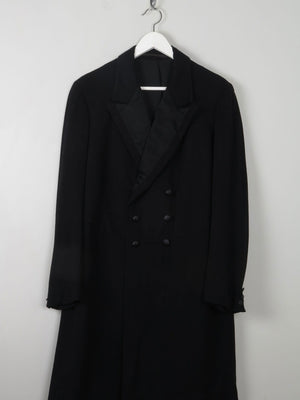 Men's Vintage Edwardian Black Frock Tail Coat 38/40 S/M - The Harlequin