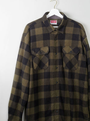 Men's Vintage Flannel Shirt Green & Black Check Wrangler XL - The Harlequin