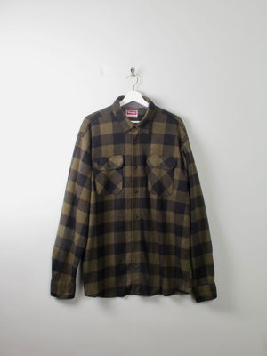 Men's Vintage Flannel Shirt Green & Black Check Wrangler XL - The Harlequin