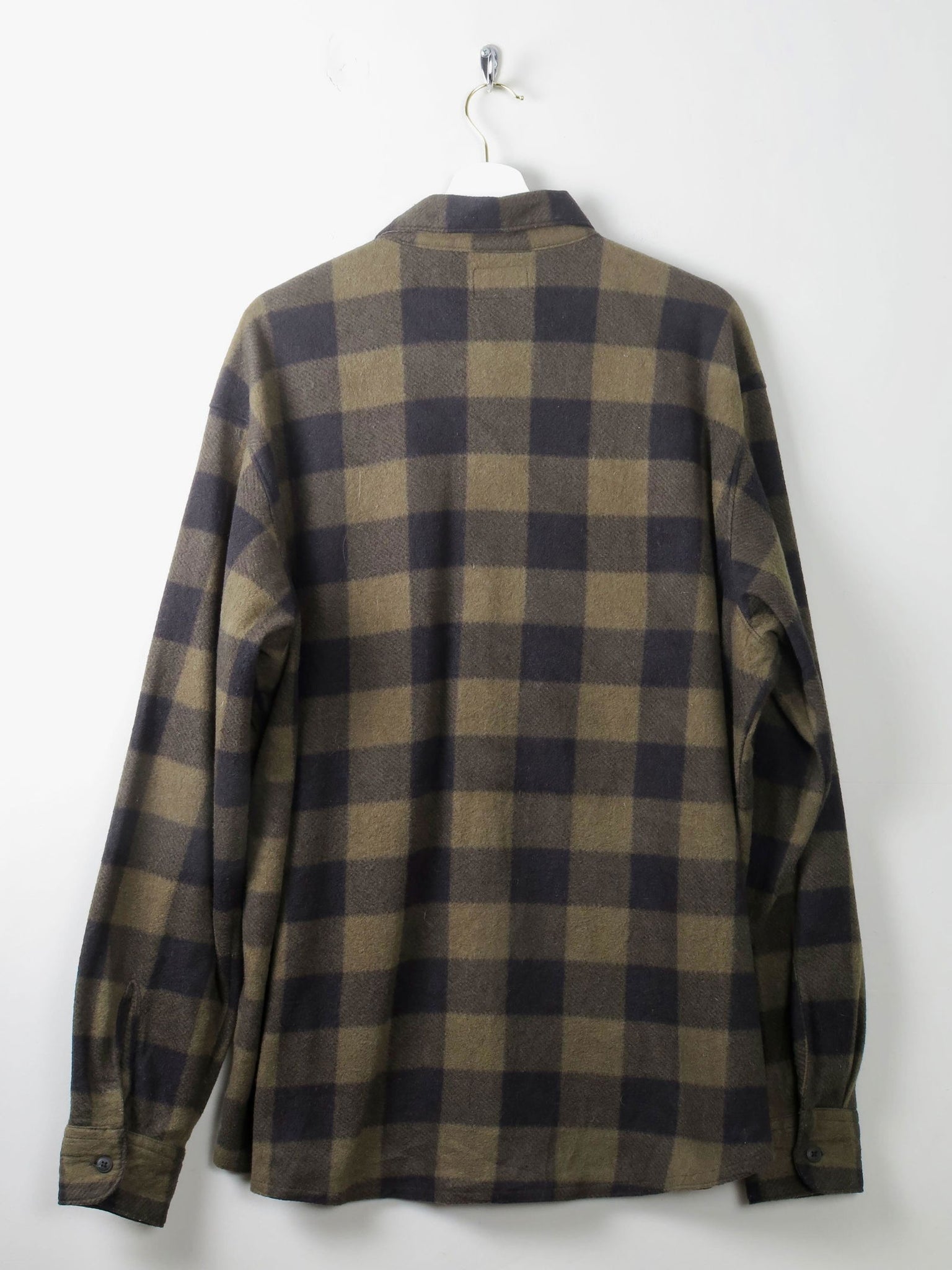Men's Vintage Flannel Shirt Green & Black Check Wrangler XL - The Harlequin