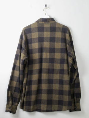 Men's Vintage Flannel Shirt Green & Black Check Wrangler XL - The Harlequin