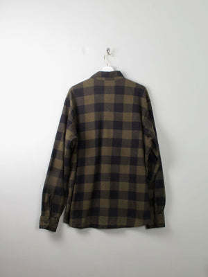 Men's Vintage Flannel Shirt Green & Black Check Wrangler XL - The Harlequin