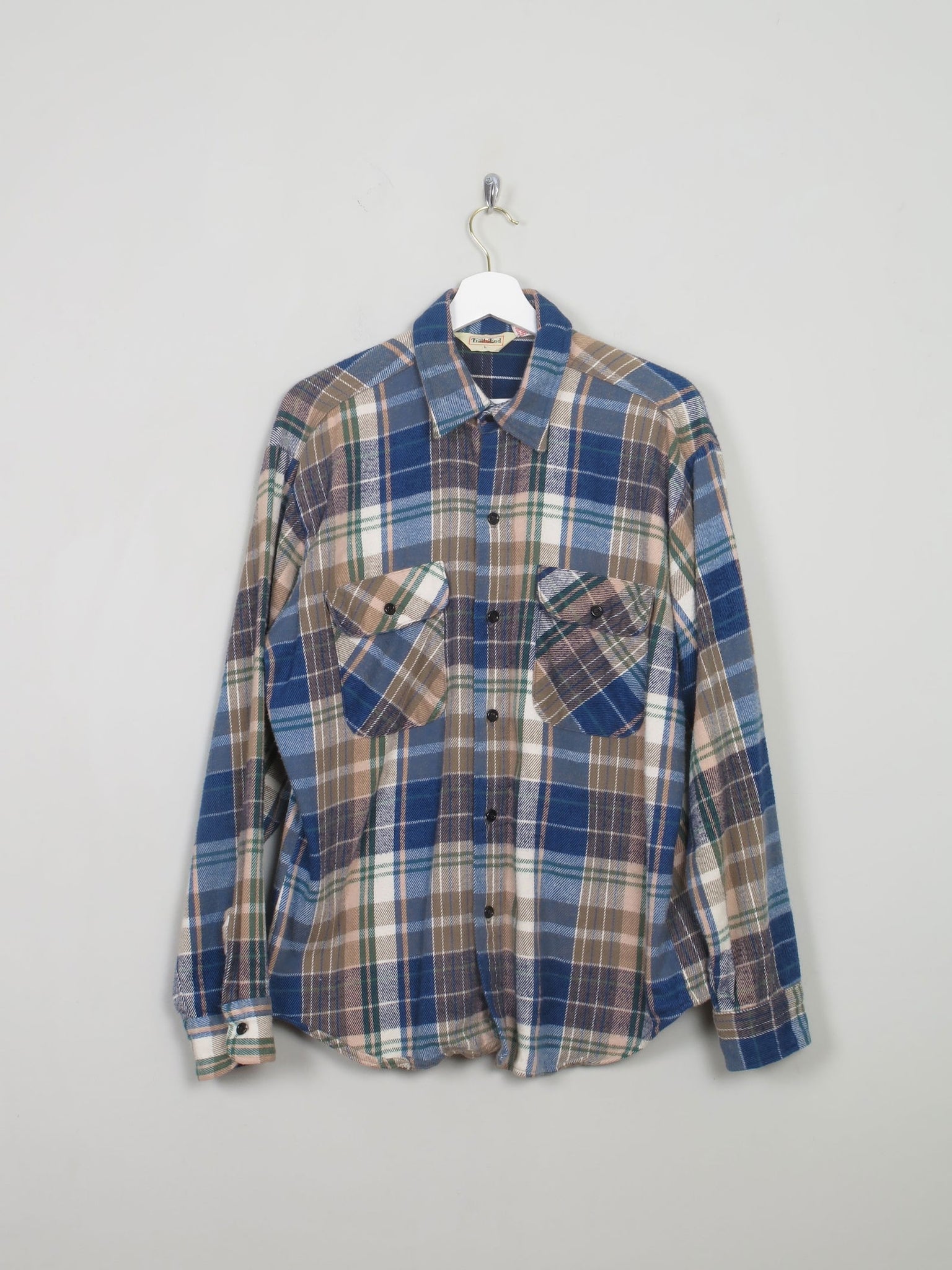 Men's Vintage Flannel Shirt L - The Harlequin
