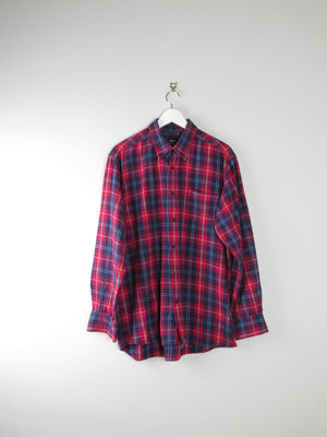 Men's Vintage Flannel Shirt Red & Navy L/XL - The Harlequin