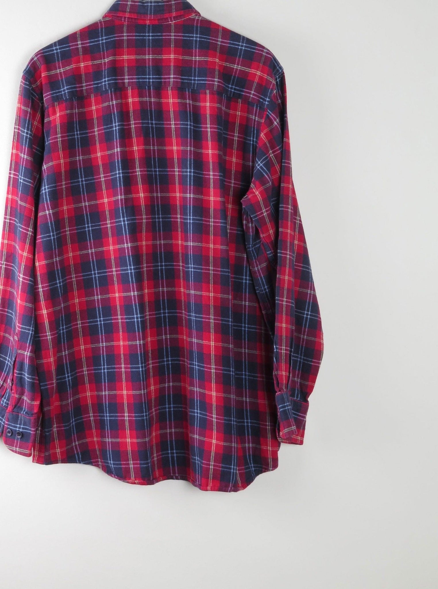 Men's Vintage Flannel Shirt Red & Navy L/XL - The Harlequin