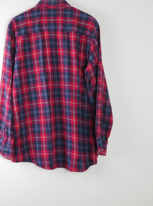 Men's Vintage Flannel Shirt Red & Navy L/XL - The Harlequin