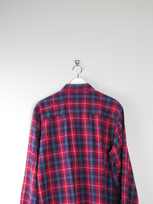 Men's Vintage Flannel Shirt Red & Navy L/XL - The Harlequin