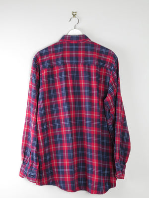 Men's Vintage Flannel Shirt Red & Navy L/XL - The Harlequin