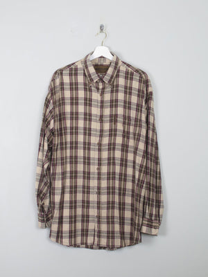 Men's Vintage Flannel Shirt With Green & Wine Checks L Oversized - The Harlequin