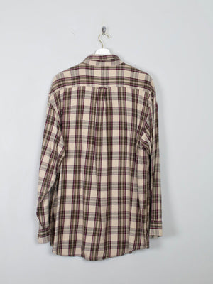 Men's Vintage Flannel Shirt With Green & Wine Checks L Oversized - The Harlequin