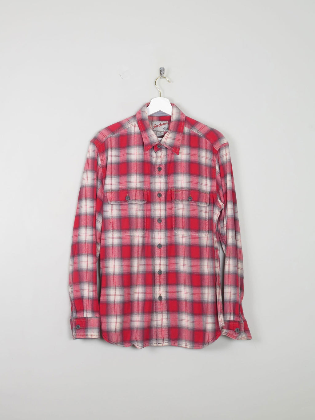 Men's Vintage Gap Flannel Shirt Red M - The Harlequin