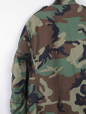 Men’s Vintage Green Camouflage Army Jacket L - The Harlequin