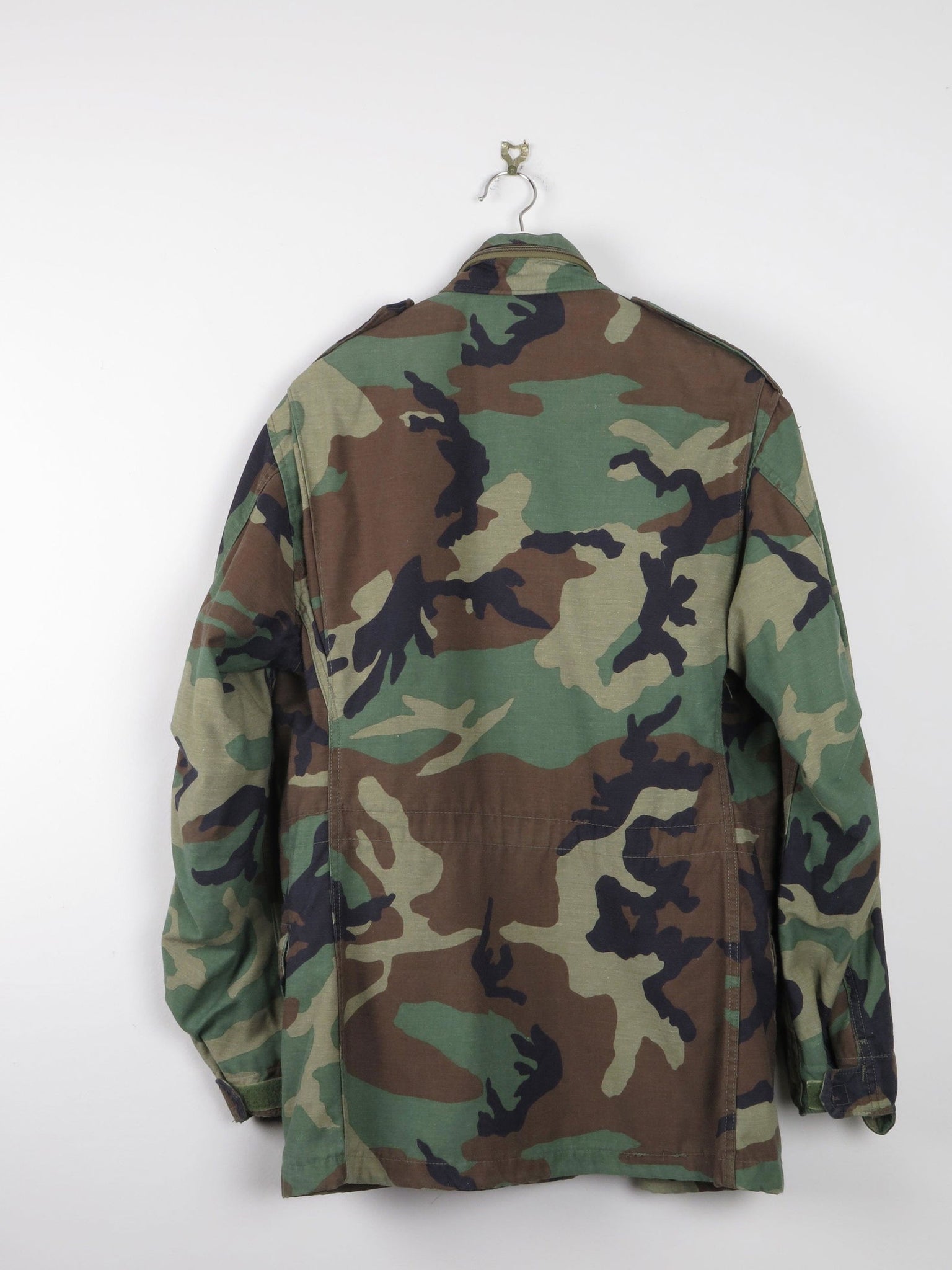 Men’s Vintage Green Camouflage Army Jacket L - The Harlequin