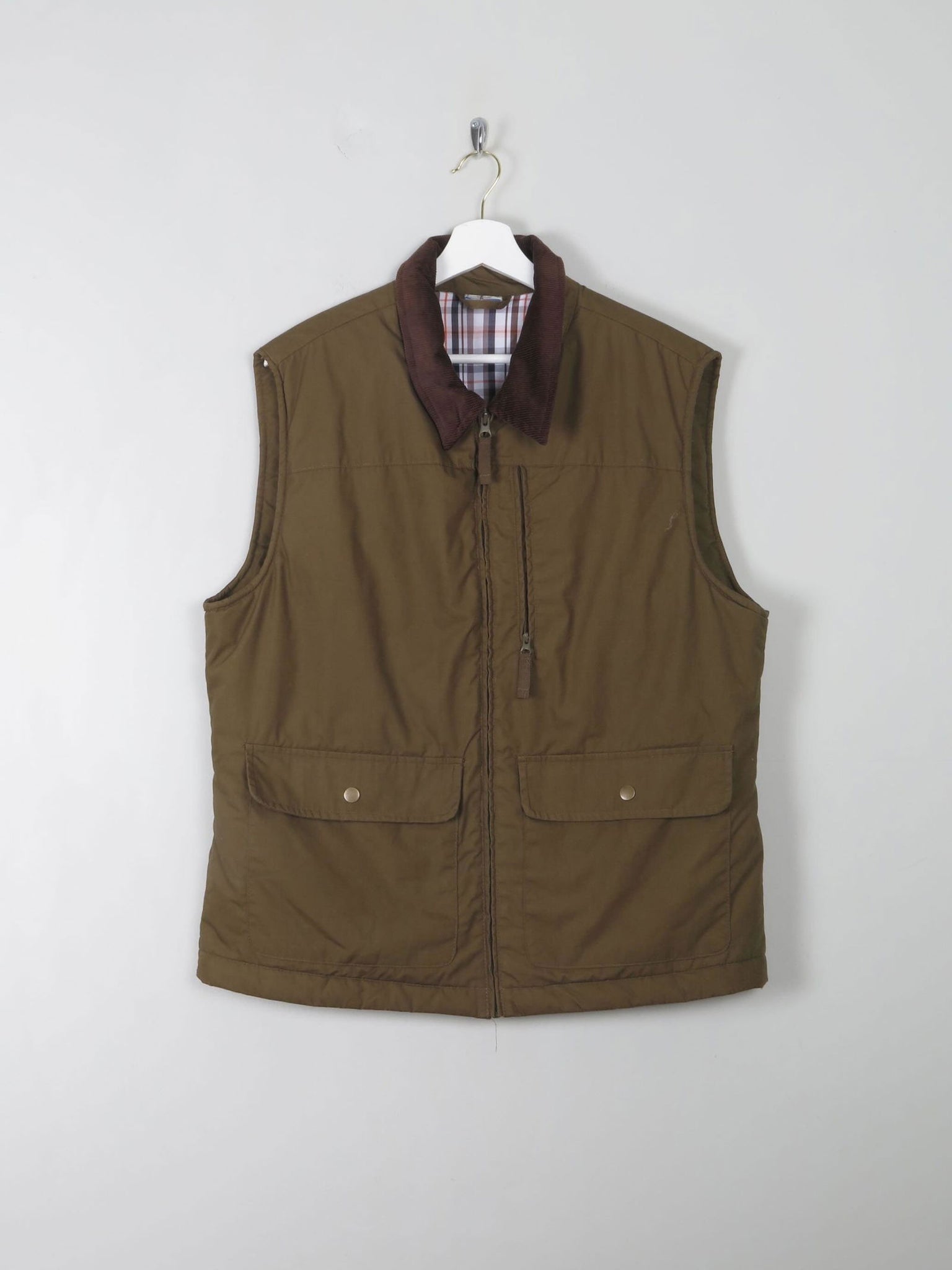 Men's Vintage Green Lined Gilet M - The Harlequin