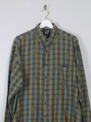 Men's Vintage Green Printed Gap Shirt M - The Harlequin
