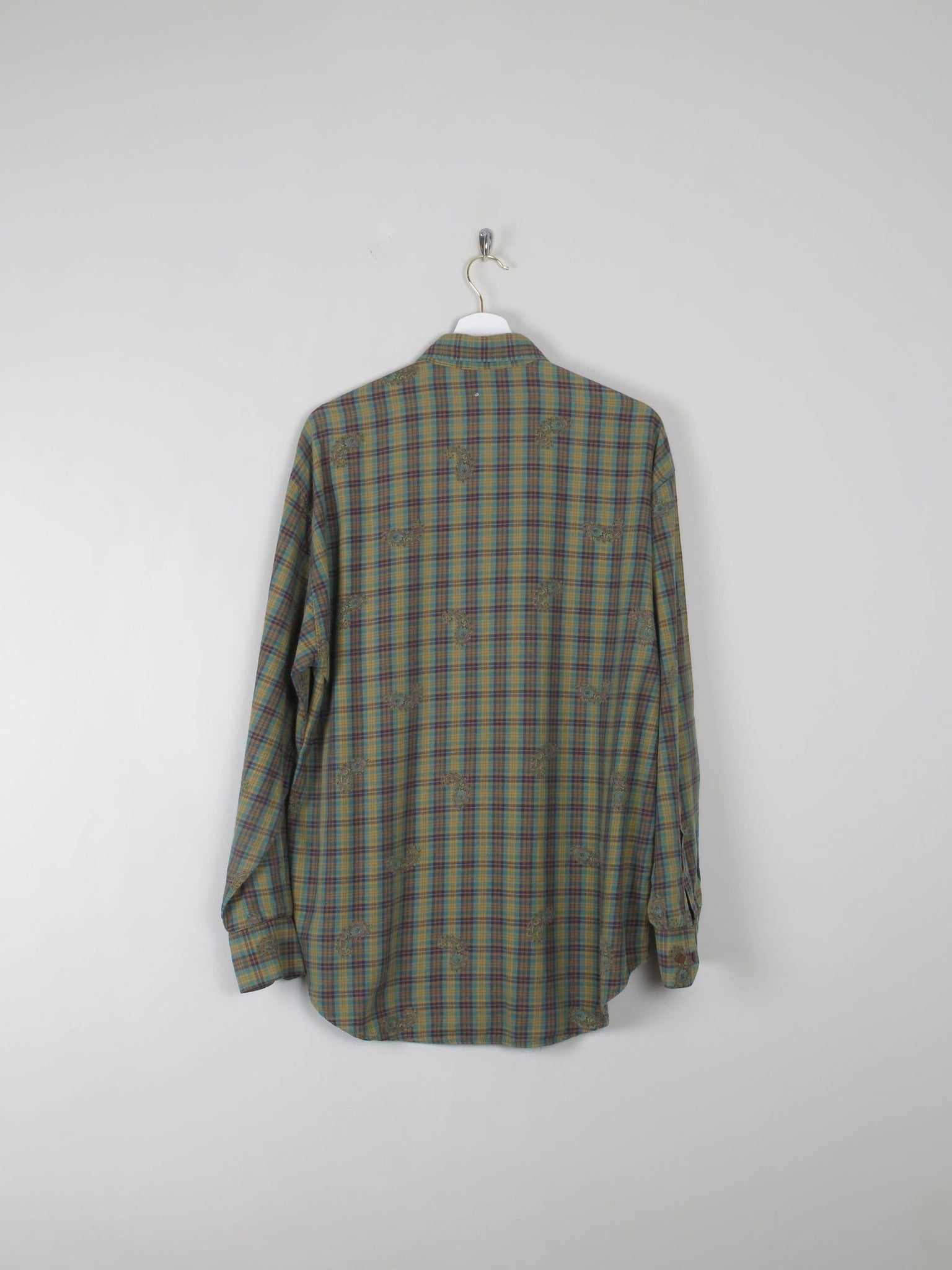 Men's Vintage Green Printed Gap Shirt M - The Harlequin