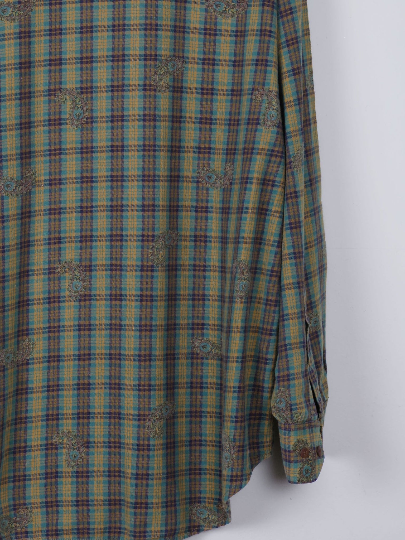 Men's Vintage Green Printed Gap Shirt M - The Harlequin