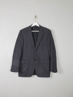 Men's Vintage Grey & Black Check Jacket By Canali 38 R - The Harlequin