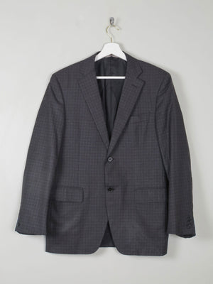 Men's Vintage Grey & Black Check Jacket By Canali 38 R - The Harlequin