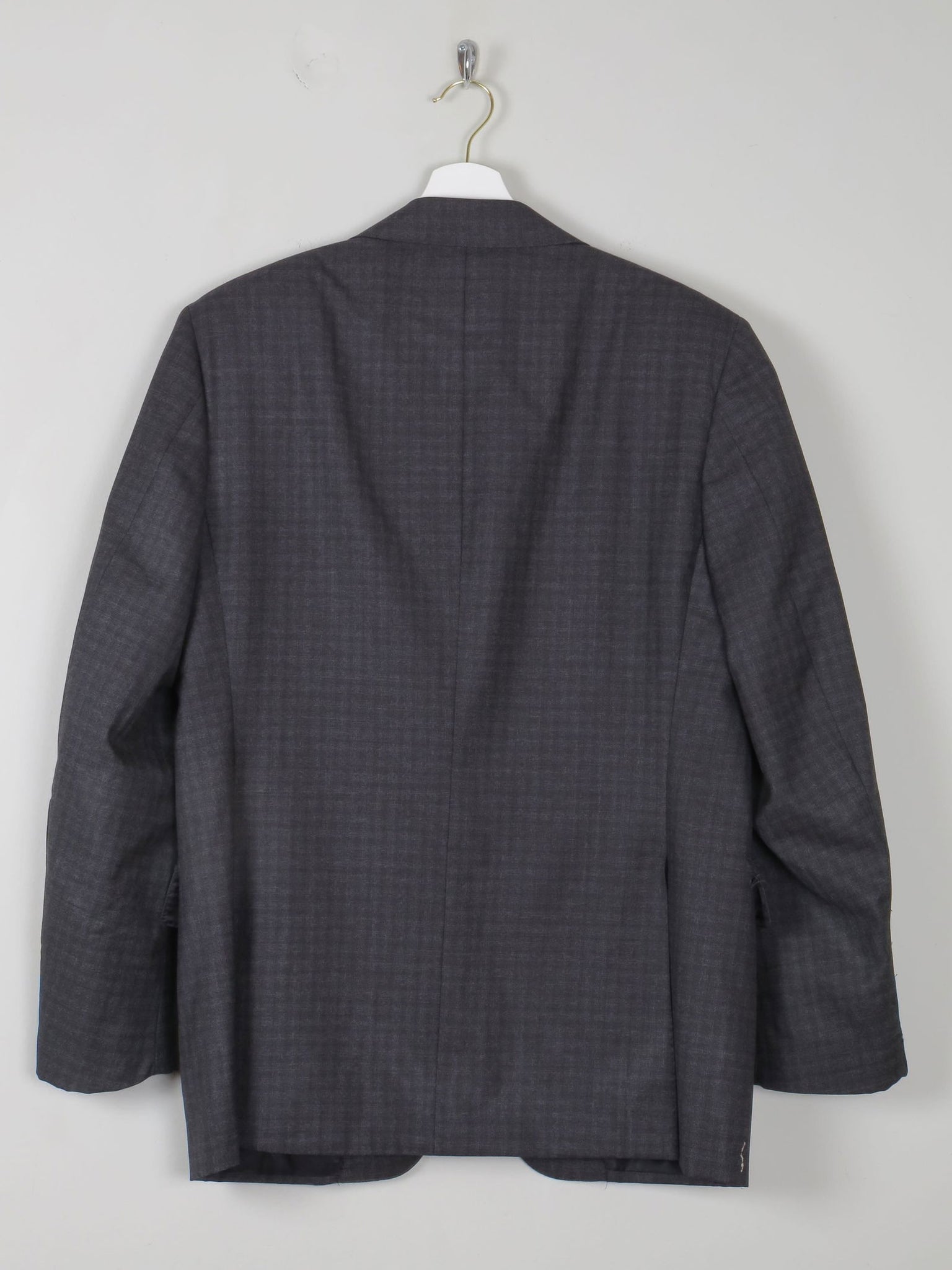 Men's Vintage Grey & Black Check Jacket By Canali 38 R - The Harlequin