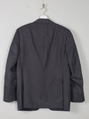 Men's Vintage Grey & Black Check Jacket By Canali 38 R - The Harlequin