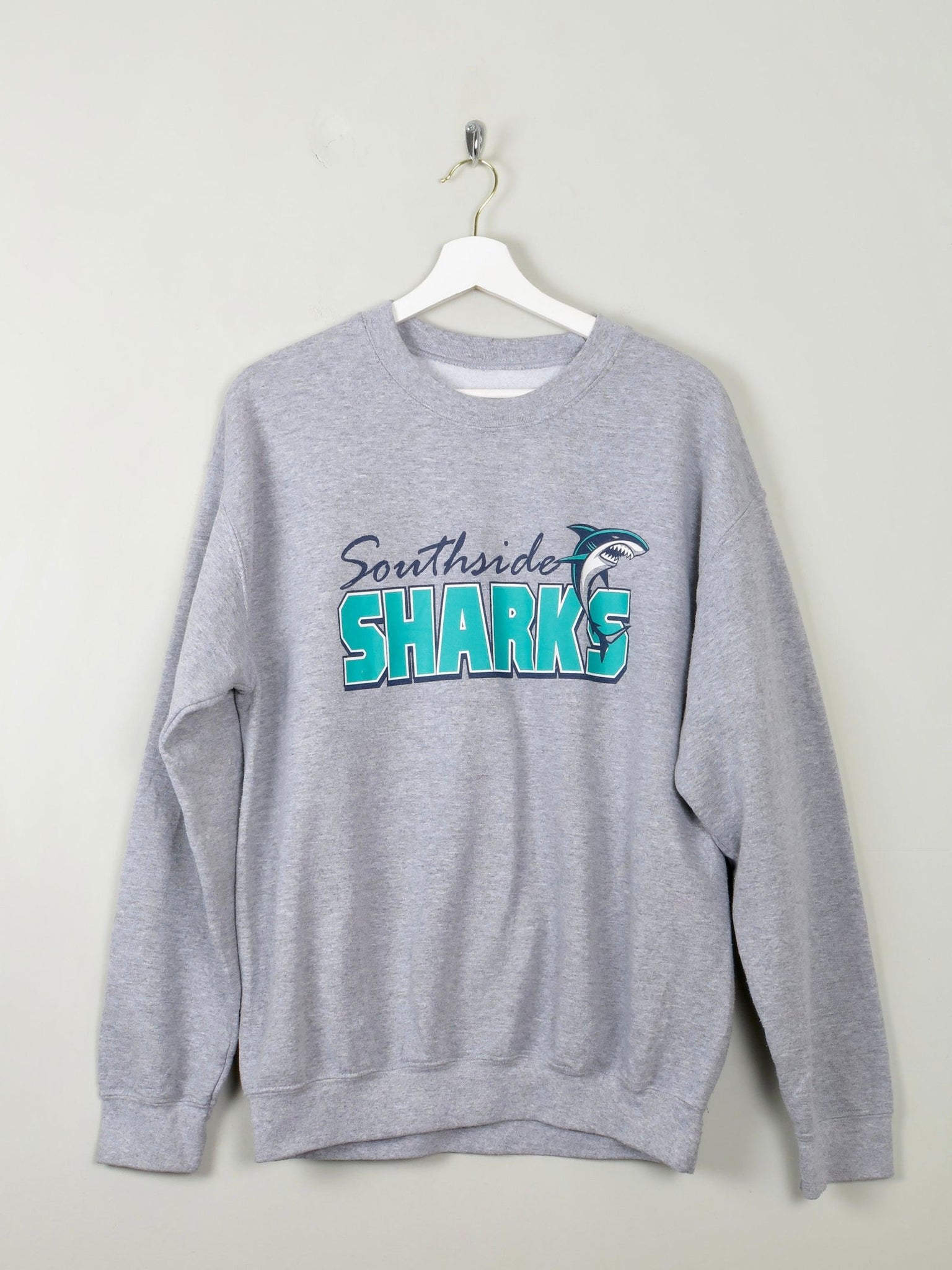 Men's Vintage Grey Shark Sweatshirt M - The Harlequin