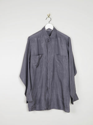 Men's Vintage Grey Silk Shirt S *slightly damaged * - The Harlequin