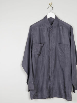 Men's Vintage Grey Silk Shirt S *slightly damaged * - The Harlequin