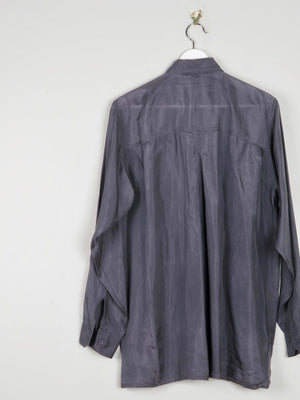 Men's Vintage Grey Silk Shirt S *slightly damaged * - The Harlequin